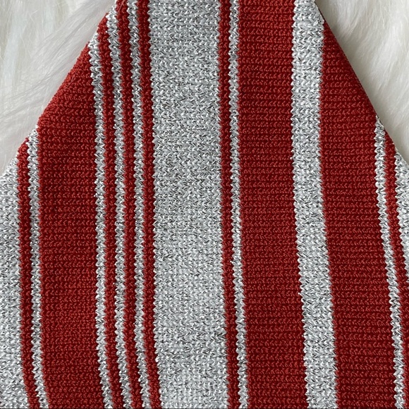 Lovers & Friends String Bikini Top Kali Triangle Maroon Silver Medium - Picture 5 of 11